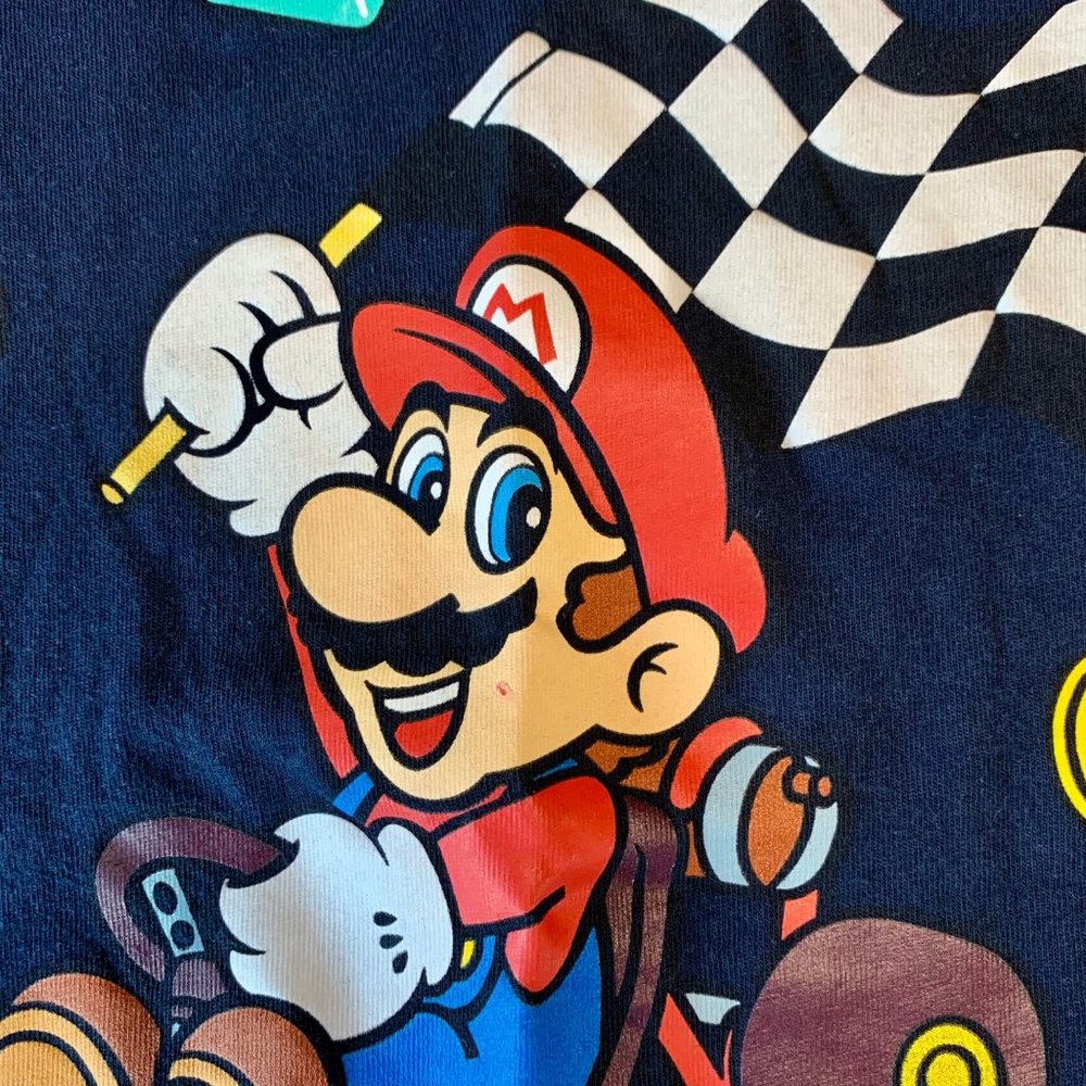 MARIO KART Kids T-Shirt Top M 7-8 Nintendo 64 Blue Graphic Tee Unisex - Picture 4 of 5